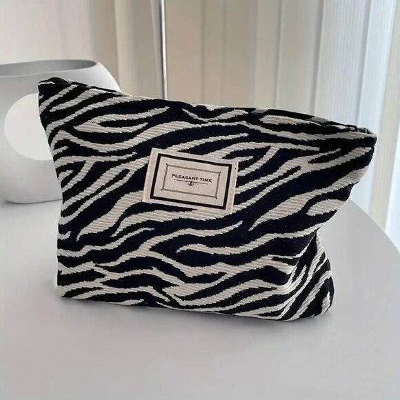 Fashionable Zebra Pattern Makeup Bag - Picture 1 of 3